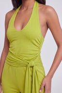 Tie Front Halter Jumpsuit