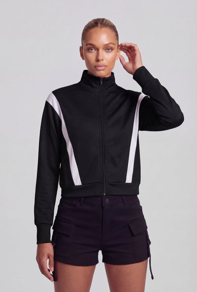 Isabelle Contrast Knit Track Jacket
