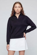 Quarter Zip Mock Neck Pullover Sweatshirt