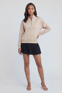 Quarter Zip Mock Neck Pullover Sweatshirt