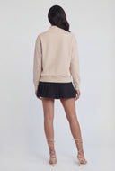 Quarter Zip Mock Neck Pullover Sweatshirt