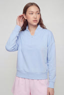 Quarter Zip Mock Neck Pullover Sweatshirt