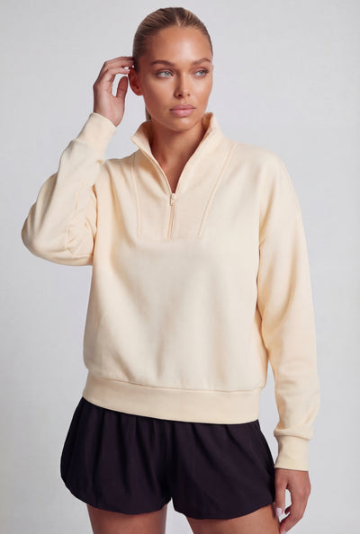 Quarter Zip Mock Neck Pullover Sweatshirt