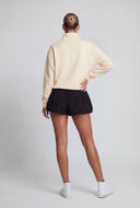 Quarter Zip Mock Neck Pullover Sweatshirt