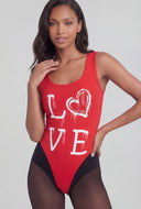 Love Graphic Scoop Neck Bodysuit