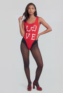 Love Graphic Scoop Neck Bodysuit