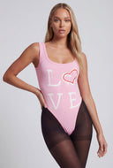 Love Graphic Scoop Neck Bodysuit