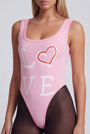 Love Graphic Scoop Neck Bodysuit