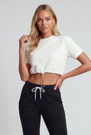 Skylar Toggle Drawstring Hem Crop Top