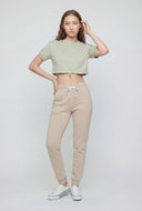 Skylar Toggle Drawstring Hem Crop Top