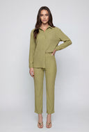 Textured Long Sleeve Button-Front Shirt