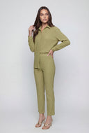 Textured Long Sleeve Button-Front Shirt