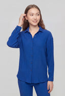 Textured Long Sleeve Button-Front Shirt