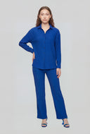 Textured Long Sleeve Button-Front Shirt