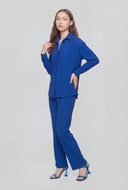 Textured Long Sleeve Button-Front Shirt