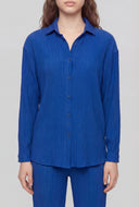 Textured Long Sleeve Button-Front Shirt