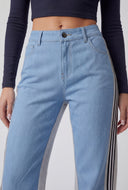 Stripe Trim Color Block Wide-Leg Pants