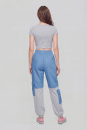 Elowen Color Block Denim Cargo Joggers