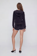 Keyla Graphic Velour Crop Hoodie