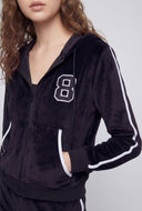Keyla Graphic Velour Crop Hoodie