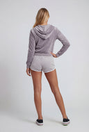 Keyla Graphic Velour Crop Hoodie