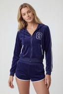 Keyla Graphic Velour Crop Hoodie