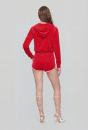 Keyla Graphic Velour Crop Hoodie