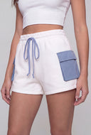 Melany Chambray Pocket Sweatshorts