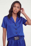 Satin Contrast Trim Shirt