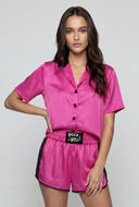 Satin Contrast Trim Shirt