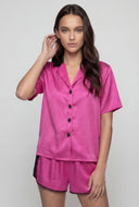 Satin Contrast Trim Shirt