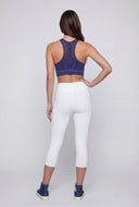Contrast Trim Fishnet Sports Bra