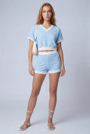 Contrast V-Neck Crop Top