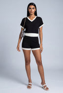 Contrast High Waist Shorts