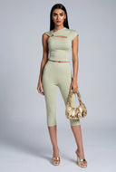 Asymmetrical Cutout Crop Top