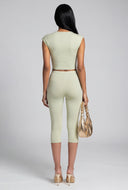 Asymmetrical Cutout Crop Top
