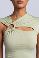 Asymmetrical Cutout Crop Top