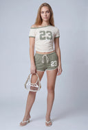 Contrast Drawstring Dolphin Shorts