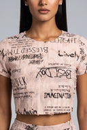 Graffiti Distressed Crop Top