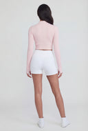 High Waisted Compression Rib Biker Shorts