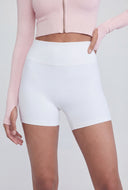 High Waisted Compression Rib Biker Shorts