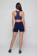 High Waisted Compression Rib Biker Shorts