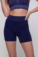 High Waisted Compression Rib Biker Shorts