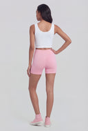 High Waisted Compression Rib Biker Shorts