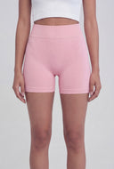 High Waisted Compression Rib Biker Shorts