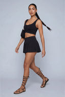 Pleated Side Shorts