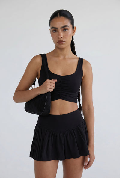 Shirred Front Crop Top