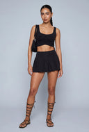Shirred Front Crop Top