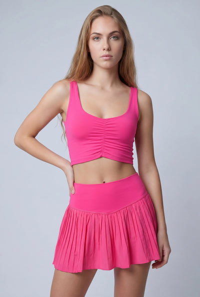 Shirred Front Crop Top