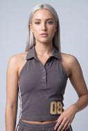 Brooklynn Crop Polo Halter Top